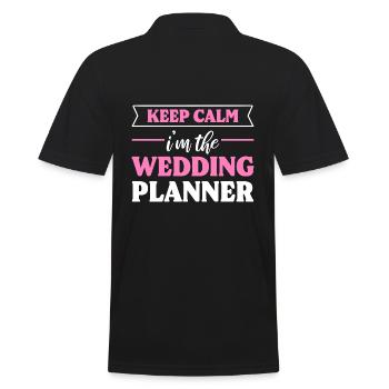 Keep Calm I'm The Event Planner Hochzeitsplaner - Männer Poloshirt - Schwarz - Hinten - Kai (181cm)
