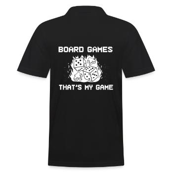 Brettspielsüchtig Board Gamer - Männer Poloshirt - Schwarz - Hinten - Kai (181cm)