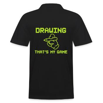 Kunstliebhaber Animator - Männer Poloshirt - Schwarz - Hinten - Kai (181cm)