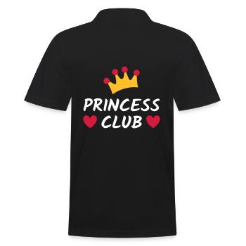 Princess club (Krone, Herzen) - Männer Poloshirt - Schwarz - Hinten - Kai (181cm)