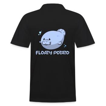 Floaty Potato Manatee Marine Marine Biologist - Men's Polo Shirt - black - Back - Kai (181cm)