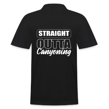 Straight Outta Canyoning Canyoneer - Männer Poloshirt - Schwarz - Hinten - Kai (181cm)