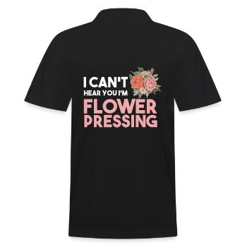I Can't Hear You I'm Flower Pressing Oshibana - Männer Poloshirt - Schwarz - Hinten - Kai (181cm)