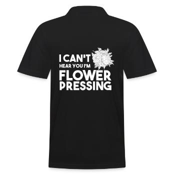I Can't Hear You I'm Flower Pressing Oshibana - Männer Poloshirt - Schwarz - Hinten - Kai (181cm)