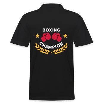 Boxing champion (boxing gloves, laurel wreath) - Men's Polo Shirt - black - Back - Kai (181cm)