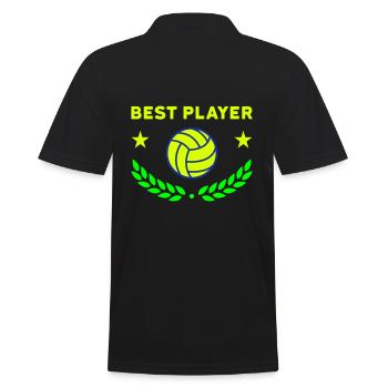Best player (volleyball, stars, laurel wreath) - Men's Polo Shirt - black - Back - Kai (181cm)