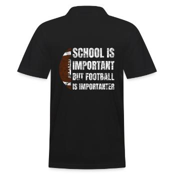 School Is Important But Football Is Importanter - Männer Poloshirt - Schwarz - Hinten - Kai (181cm)
