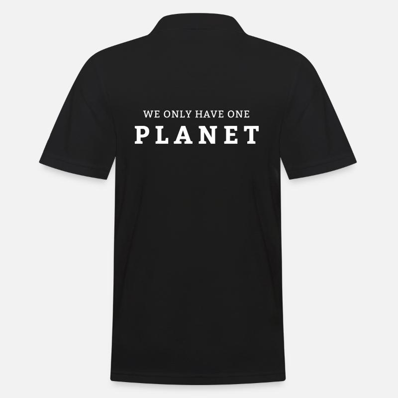 One Planet Erde Geschenk - Männer Poloshirt - Schwarz