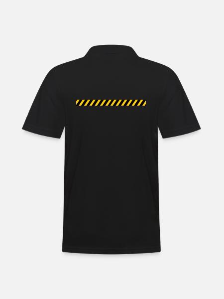 Absperrband Baustelle Bau Bauarbeiter - Männer Poloshirt - Schwarz