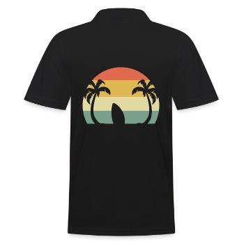 Surfing Beach Reisender - Männer Poloshirt - Schwarz - Hinten - Kai (181cm)