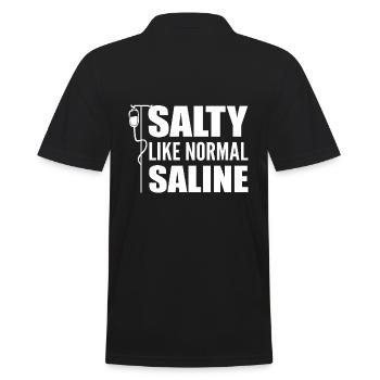 Salty Like Normal Saline Pflegekraft - Männer Poloshirt - Schwarz - Hinten - Kai (181cm)