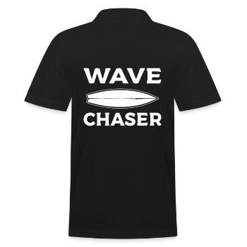 Wave Chaser Schwimmer - Männer Poloshirt - Schwarz - Hinten - Kai (181cm)