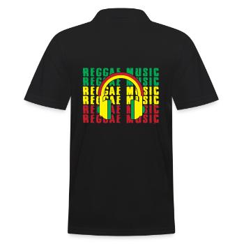 Reggae Music Rastafari Jamaika - Männer Poloshirt - Schwarz - Hinten - Kai (181cm)