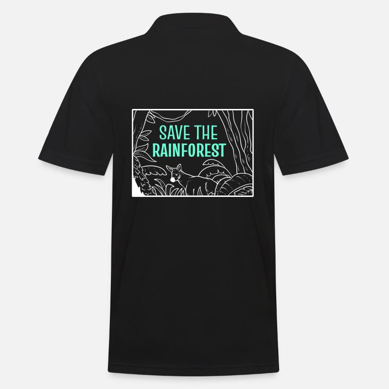 Save The Rainforest Öko-Aktivist - Männer Poloshirt - Schwarz