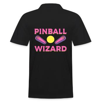 Pinball Wizard Arcade -Techniker - Männer Poloshirt - Schwarz - Hinten - Kai (181cm)