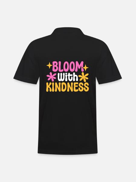 Bloom With Kindness Prediger - Männer Poloshirt - Schwarz