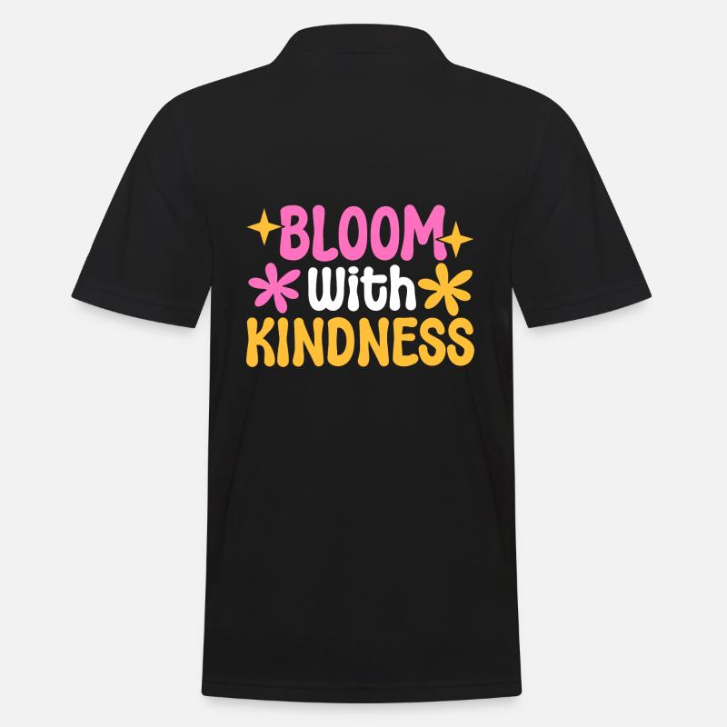 Bloom With Kindness Prediger - Männer Poloshirt - Schwarz