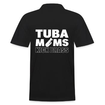 Tuba Moms Kick Brass - Männer Poloshirt - Schwarz - Hinten - Kai (181cm)