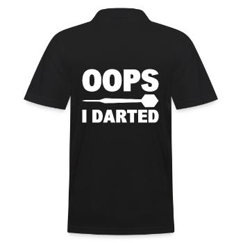 Oops I Darted Dart-Enthusiast - Männer Poloshirt - Schwarz - Hinten - Kai (181cm)