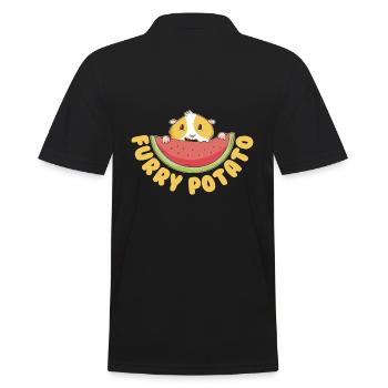 Furry Potato Meerschweinchen - Männer Poloshirt - Schwarz - Hinten - Kai (181cm)