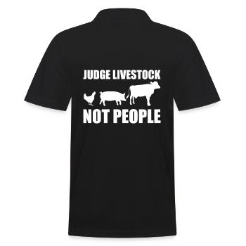 Judge Livestock Not People Viehspezialist - Männer Poloshirt - Schwarz - Hinten - Kai (181cm)