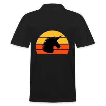 Unicorn in front of a half-sun - Men's Polo Shirt - black - Back - Kai (181cm)