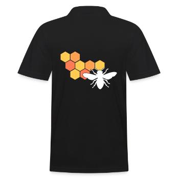 Bienenwabe Imker - Männer Poloshirt - Schwarz - Hinten - Kai (181cm)