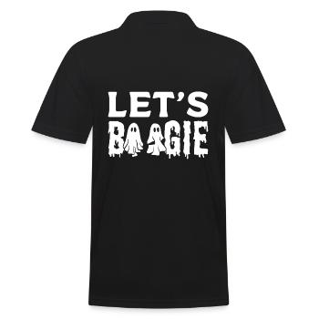 Let's Boogie Ballsaaltänzerin - Männer Poloshirt - Schwarz - Hinten - Kai (181cm)