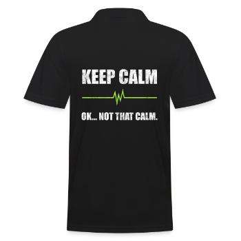 Keep Calm Ok. Not That Calm Sanitäter - Männer Poloshirt - Schwarz - Hinten - Kai (181cm)