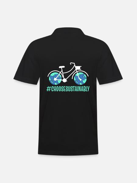 Nachhaltigkeitsfahrrad Nachhaltigkeitspädagoge - Männer Poloshirt - Schwarz