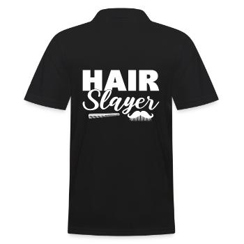 Hair Slayer Friseur - Männer Poloshirt - Schwarz - Hinten - Kai (181cm)