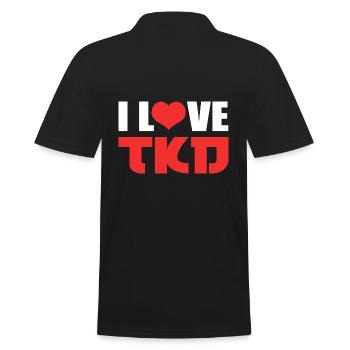 Liebe Taekwondo Taekwondo-Spieler - Männer Poloshirt - Schwarz - Hinten - Kai (181cm)