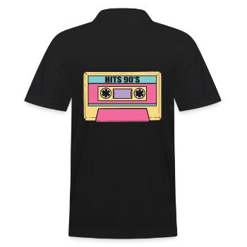 90's Hits Musiker - Männer Poloshirt - Schwarz - Hinten - Kai (181cm)