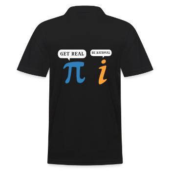 Get Real Be Rational Mathematikprofessor - Männer Poloshirt - Schwarz - Hinten - Kai (181cm)