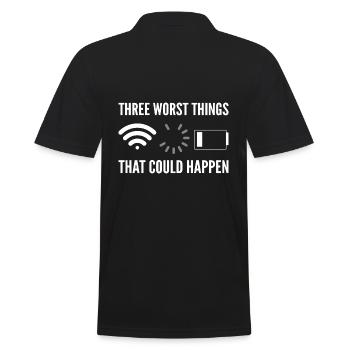 Lustiger Computersystemanalyst - Männer Poloshirt - Schwarz - Hinten - Kai (181cm)