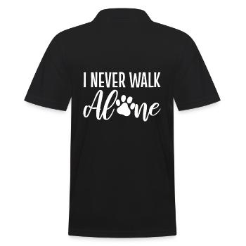 I Never Walk Alone Hundebesitzer - Männer Poloshirt - Schwarz - Hinten - Kai (181cm)