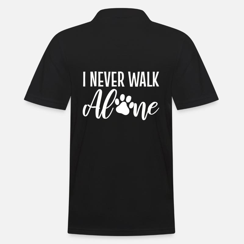 I Never Walk Alone Hundebesitzer - Männer Poloshirt - Schwarz