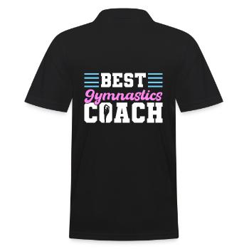 Best Gymnastics Coach Turner - Männer Poloshirt - Schwarz - Hinten - Kai (181cm)