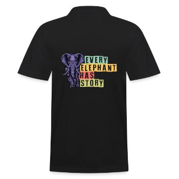 Chaque éléphant a une histoire Amoureux des éléphants - Polo Homme - noir - Dos - Kai (181cm)