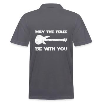 May The Bass Be With You Gitarrenlehrer - Männer Poloshirt - Anthrazit - Hinten - Nico (186cm)