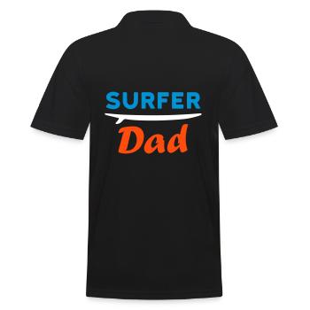 Surfer dad (Surfbrett) - Männer Poloshirt - Schwarz - Hinten - Kai (181cm)