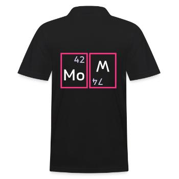 Mom (Molybdän, Wolfram verdreht) - Männer Poloshirt - Schwarz - Hinten - Kai (181cm)