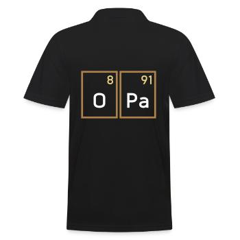 Opa (Sauerstoff, Palladium) - Männer Poloshirt - Schwarz - Hinten - Kai (181cm)