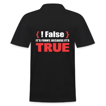 False It's Funny Because It's True Programmierer - Männer Poloshirt - Schwarz - Hinten - Kai (181cm)