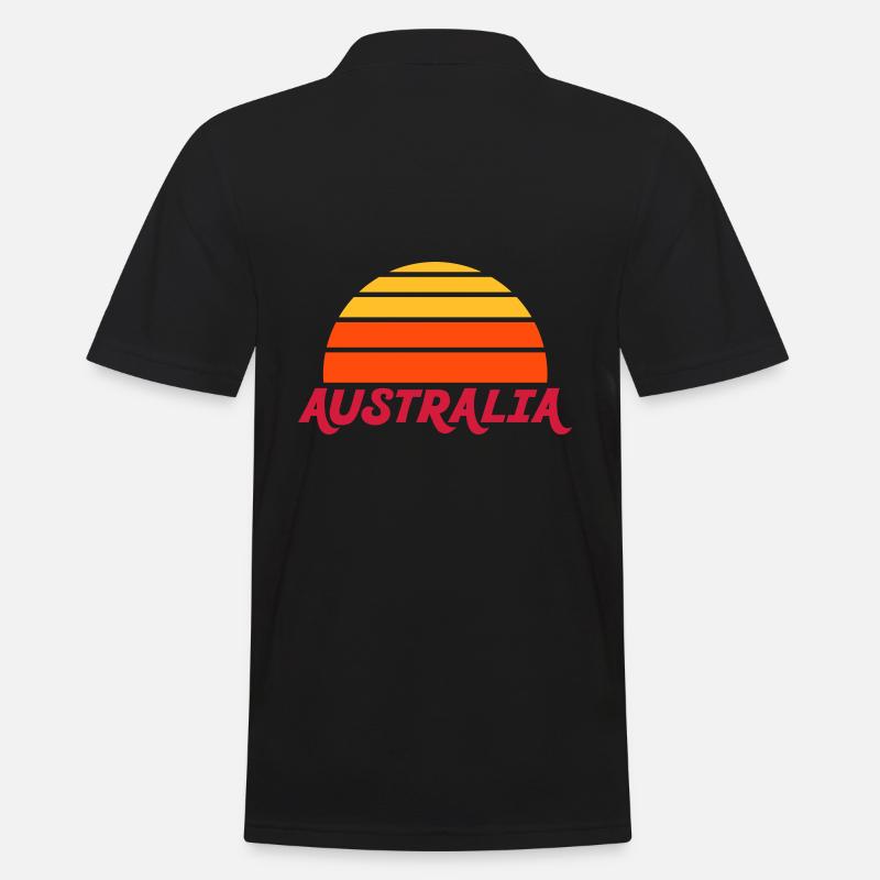 Australia (geteilte Halbsonne) - Männer Poloshirt - Schwarz
