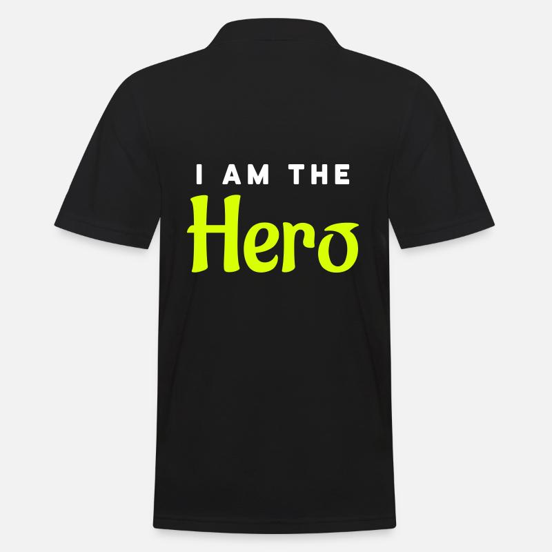 I'm the hero - Männer Poloshirt - Schwarz