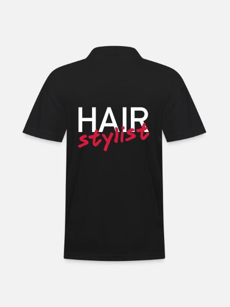 Coiffeur (police oblique) - Polo Homme - noir