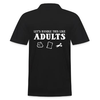 Let's Handle This Like Like Adults Komiker - Männer Poloshirt - Schwarz - Hinten - Kai (181cm)