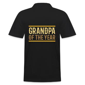 Grandpa of the year (lines) - Men's Polo Shirt - black - Back - Kai (181cm)