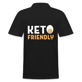 Keto Friendly Fitness -Enthusiast - Männer Poloshirt - Schwarz - Hinten - Kai (181cm)